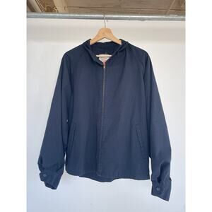 Vtg 60's Northfield Wash and Wear Navy Zip Up Jacket Talon Retro Size M/L